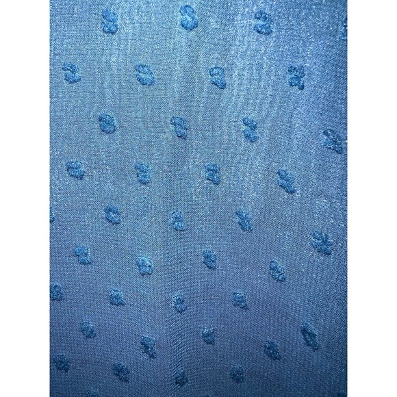 Sheer-Lined Blue Polka Dot Womens Blouse XL - Picture 5 of 5